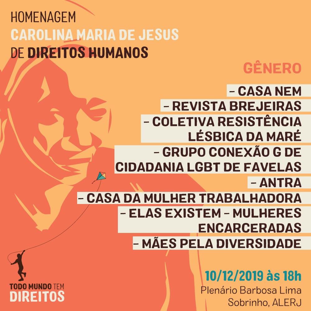 Read more about the article Homenagem Carolina Maria de Jesus de Direitos Humanos na ALERJ.